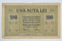 BANCNOTA UNA SUTA LEI 1917, CIRCULATA