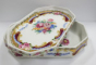 Bomboniera din portelan, Depos, decorata cu motive florale, Secol XX