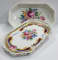 Bomboniera din portelan, Depos, decorata cu motive florale, Secol XX