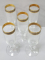Cinci pahare flute din cristal pentru sampanie / prosecco, Secol XX