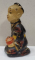 COPIL , FIGURINA ORIENTALA DIN CERAMICA PICTATA MANUAL , SECOLUL 20