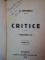 CRITICE, VOL.III de E. LOVINESCU, BUC. 1920