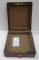 CUTIE DIN LEMN CU MONOGRAMA PE CAPAC, PENTRU CEAS DE BUZUNAR, CCA. 1870