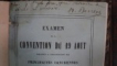 EXAMEN DE LA CONVENTION DU 19 AOUT  REALATIVE A L'ORGANISATION DES PRINCIPAUTES DANUBIENNES par B. BOERESCO, PARIS 1858 cu dedicatie