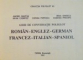 GHID DE CONVERSATIE POLIGLOT, ROMAN-ENGLEZ-GERMAN-FRANCEZ-ITALIAN-SPANIOL de ANDREI BANTAS, EUGENIA PRICOPE, 1995