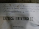 HISTORIA CRITICA UNIVERSALE - HELIADE RADULESCU   VOL.I  BUC. 1892