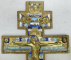 Iisus Rastignit, Crucifix din bronz aurit si email policrom, Rusia, cca. 1900