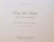 L`EAU DES ALPES DANS TOUTS SES ETATS par DAVID MACHET , 2004