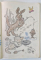 MOS BARBUTA IN IMPARATIA APELOR de JEAN UDRESCU si GEORGE ZARAFU , CARTE DE COLORAT PENTRU COPII , 1984 *COPERTA UZATA , *PREZINTA 3 FILE COLORATE