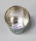 Pahar din metal argintat decorat cu email policrom