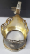 Pahar din cristal si suport din argint aurit, decorat in tehnica niello, perioada interbelica