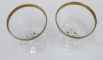 Pereche de pahare din cristal si aur coloidal pentru apa, perioada interbelica