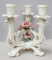 Pereche de sfesnice din portelan, Karl Ens, Decorate cu trandafiri, Secol 20