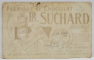 PORTE LATERALE DU GRAND PALAIS CHAMPS ELYSEES , CARTOLINA DE RECLAMA A FABRICII DE CIOCOLATA SUCHARD , TEXT IN LIMBA FRANCEZA , CROMOLITOGRAFIE , INTERBELICA