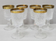 Sase pahare din cristal bizotat si aur coloidal pentru bauturi aperitiv, Perioada Interbelica