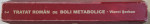 TRATAT ROMAN DE BOLI METABOLICE , editat de VIOREL SERBAN , VOLUMUL II , 2011, COTORUL CU URME DE UZURA *