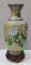 Vaza Cloisonne, Decorata cu flori si passari, China, Secol XX