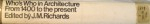 WHO`S WHO IN ARCHITECTURE FROM 1400 TO THE PRESENT de J.M. RICHARDS, 1977