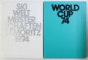 WORLD CUP  74 / SKI WELT MEISTERSCHAFTEN . ST . MORITZ 1974 , PACHET DE DOUA VOLUME PREZENTATE IN CASETA , EDITII IN ENGLEZA - GERMANA - FRANCEZA - ITALIANA , 1974