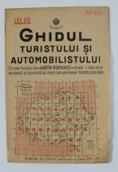 GHIDUL TURISTULUI SI AUTOMOBILISTULUI , HARTA ROMANIEI ,  CAROUL  45 -  SLATINA - CARACAL    de M.D. MOLDOVEANU , 1936