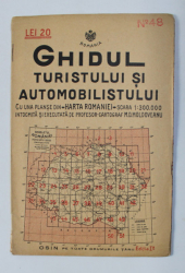 GHIDUL TURISTULUI SI AUTOMOBILISTULUI , HARTA ROMANIEI ,  CAROUL  48 - CALARASI - SILISTRA    de M.D. MOLDOVEANU , 1936