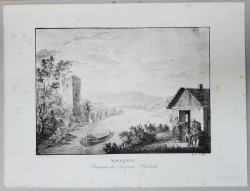 VALAHIA, RUINELE PODULUI TRAIAN - LITOGRAFIE de F. WOLF, 1825