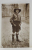 A.S.R. PRINTUL NICOLAE IN COSTUM DE CERCETAS , CU PALARIE , FOTOGRAFIE TIP CARTE POSTALA , INTERBELICA