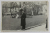 BARBAT LANGA STATUIA LUI I.C. BRATIANU de SCULPTORUL IVAN MESTROVICI , DE PE BULEVARDUL DACIA , BUCURESTI , FOTO. HEITER , TIP CARTE POSTALA , INTERBELICA