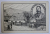 CASA NATALA SI PORTRETUL LUI GEORGE COSBUC ( DIN COMUNA HORDAU  - NASAUD ) , DESEN DUPA O FOTOGRAFIE CONTEMPORANA , CARTE POSTALA ILUSTRATA , MONOCROMA, NECIRCULATA , PERIOADA INTERBELICA