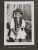 COPIL DIN SALISTEA SIBIULUI CANTAND LA FLUIER , FOTOGRAFIE MONOCROMA, PE HARTIE LUCIOASA , PRINSA PE CARTON , PERIOADA INTERBELICA