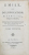EMILE OU DE L'EDUCATION par J. J ROUSSEAU, TOME I - AMSTERDAM, 1791