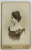 FOTOGRAF FRANZ MANDY , BUCURESTI , TANARA CU ROCHIE SI TRANDAFIRI ORNAMENTALI , FOTOGRAFIE TIP C.D.V. , SFARSITUL SEC. XIX