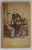 FOTOGRAF K. HAHN , CRAIOVA , TREI BARBATI LA MASA , KIN STUDIO , FOTOGRAFIE C.D.V. , SFARSITUL SEC. XIX