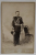 FOTOGRAF W. OPPELT , BUCURESTI , OFITER ROMAN IN UNIFORMA CU SPADA , FOTOGRAFIE CABINET , INCEPUTUL SEC . XX