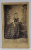 FOTOGRAF W. WOLLENTEIT , BUCURESTI , FOTOGRAFIE C.D.V. , DOAMNA CU ROCHIE INFLORATA , SEC XIX .