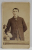 FOTOGRAFIE C.D.V. , STUDIO LOVEJOY , GLEN FALLS , N.Y. , TANAR CU REDINGOTA , SFARSITUL SEC.XIX