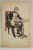 IMPARATUL NAPOLEON BONAPARTE LA MASA DE SCRIS , GRAVURA COLORATA , CARTE POSTALA , INCEPUTUL SEC. XX