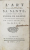 L'ART DE CONSERVER SA SANTE, COMPESE PAR L'ECOLE DE SALERNE tradusa de MR. B. L. M. - PARIS, 1756