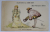 LES COUPLES CELEBRES - FAUST ET MARGUERITE , COLLECTION DE LA '' CREME SIMON '' , CROMOLITOGRAFIE , CARTE POSTALA , INCEPUTUL SEC. XX
