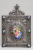 Madona cu Pruncul, portelan pictat incadrat in rama din argint,decorata cu pietre semipretioase,secol 19
