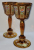 Pereche de pahare de vin, Cristal Bohemia, pictate manual, secol XX