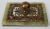 Prespapier din bronz aurit, decorat cu email policrom, montat pe marmura, Secol XIX