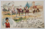 SALUTARI DIN ROMANIA , TARANI  CALARE PE  LANGA BISERICA , TANAR CU VESTA SI PIPA , CARTE POSTALA ILUSTRATA , CROMOLITOGRAFIE , CLASICA , DATATA 1899