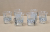 SERVICIU DE 6 PAHARE DIN CRISTAL , CU SUPORT DE ARGINT , PENTRU BAUTURI APERITIVE , ITALIA , SEC. XX