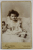STUDIO MARIE AIDA , FOCSANI , FETITA CU PAR BUCLAT , FOTOGRAFIE TIP C.D.V. , INCEPUTUL SEC. XX