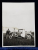 TREI DOMNI POZAND LANGA UN AUTOMOBIL DE EPOCA , IN CAMP , FOTOGRAFIE MONOCROMA, PE HARTIE CRETATA , PERIOADA INTERBELICA , DEGRADATA PE PARTEA STANGA *