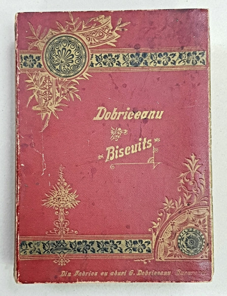 ' DOBRICEANU  - BISCUITS  ' CUTIE  DE BISCUITI IN FORMA DE CARTE , PERIOADA INTERBELICA