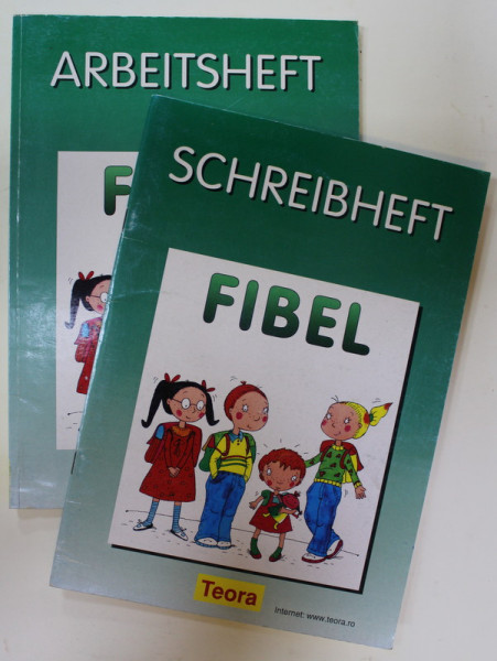 - SCHREIBHEFT und ARBEITSHEFT  ( CAIET DE SCRIERE SI DE INVATARE A LIMBII GERMANE ) FIBEL , von ELKE DENGEL ...TITA MIHAIU , VOLUMELE I - II , 2005, TEXT IN LIMBA GERMANA