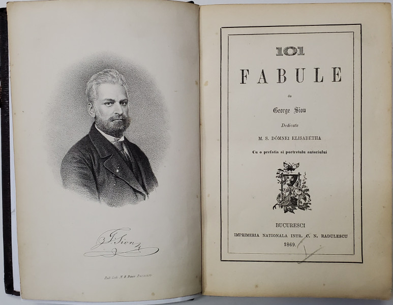 101 Fabule de G. Sion - Bucuresti, 1869 Dedicatie