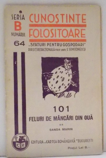 101 FELURI DE MANCARI DIN OUA de SANDA MARIN , NR 64